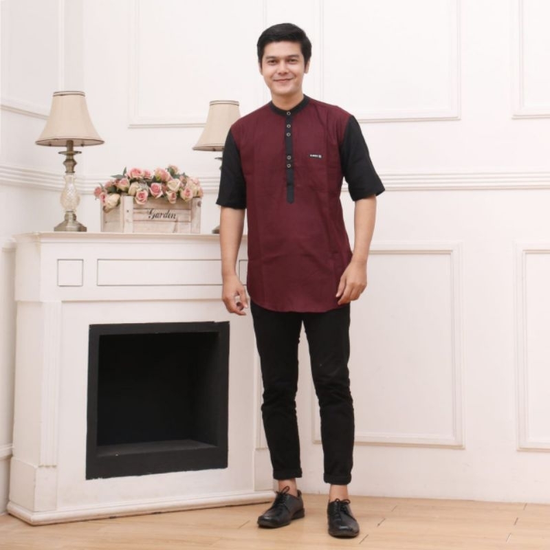 Baju Pria Koko Kurta Kemeja Koko Kurta Lengan Pendek Kekinian Premium