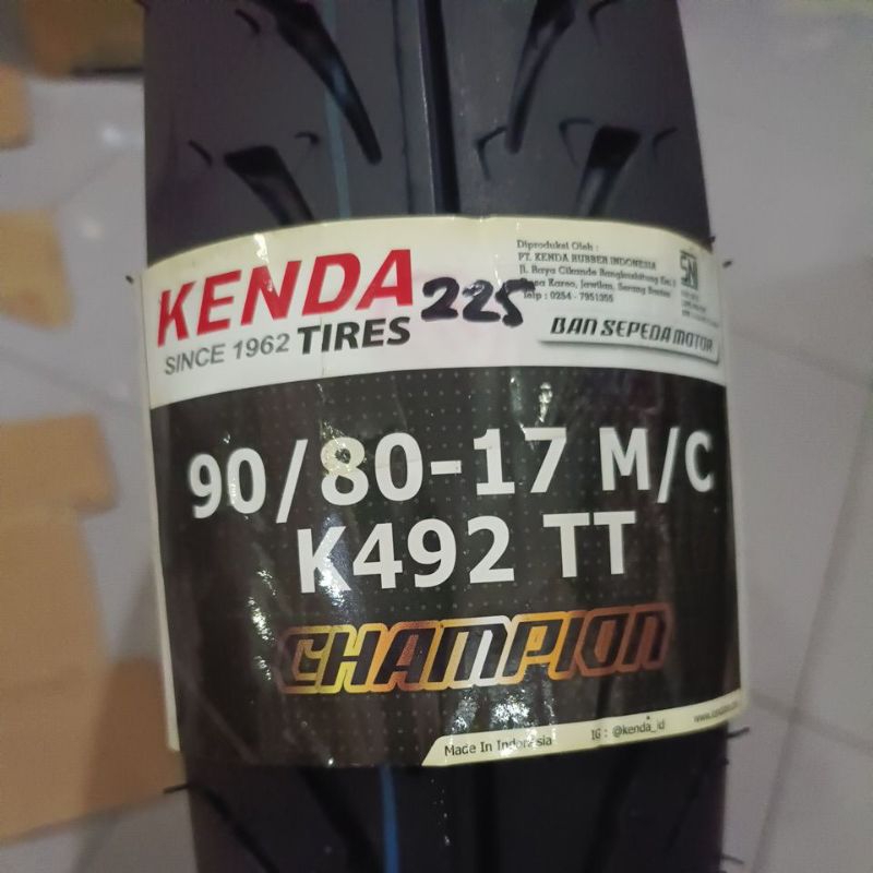 KENDA BAN LUAR 90/80 RING 17 (300-17) TUBETYPE K492