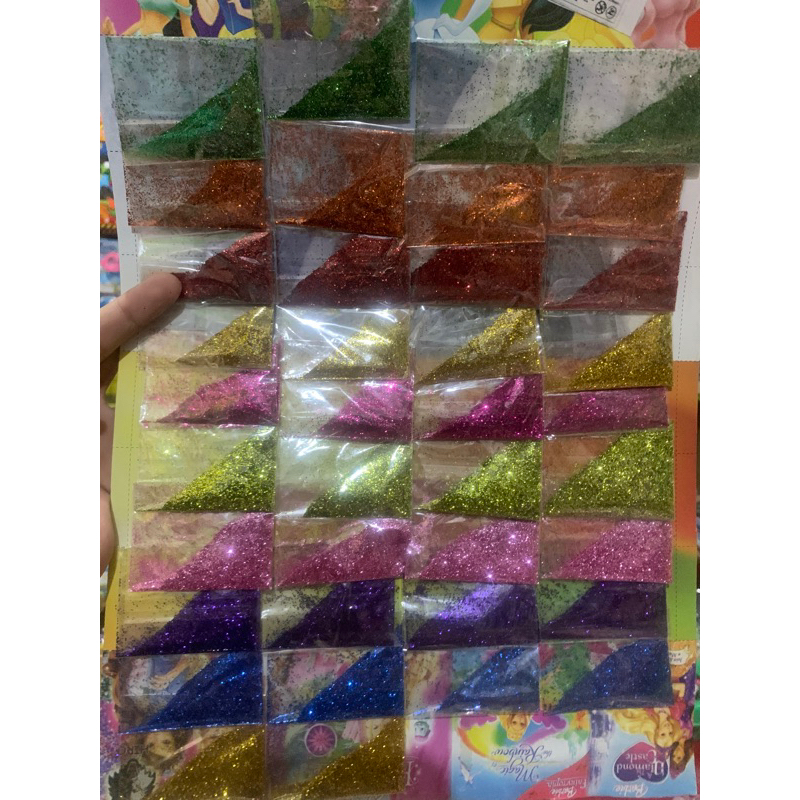 bubuk glitter 40pc  / glitter hologram glitter warna / cat gliter