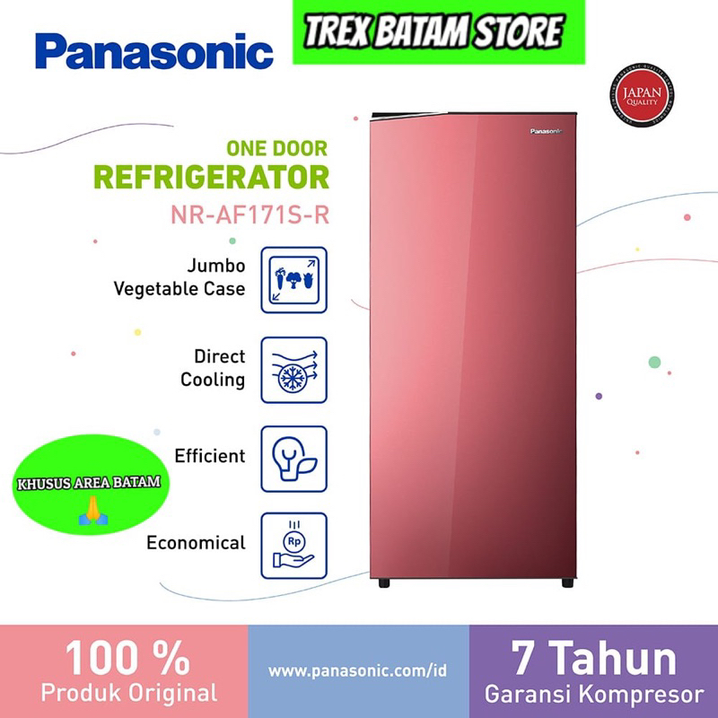 PANASONIC NR-AF 171S R KULKAS 1 PINTU (BATAM)
