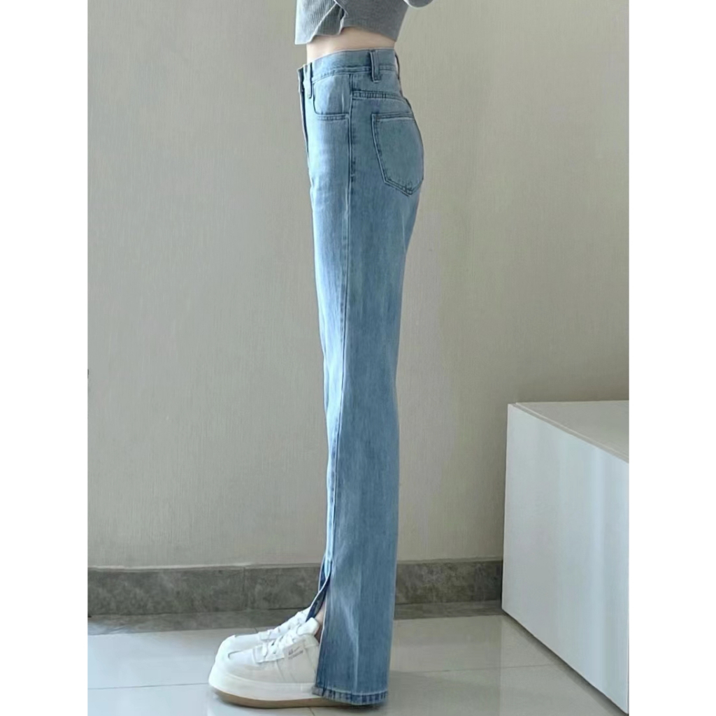 Stretch Celana Jeans Wanita Highwaist Import Biru