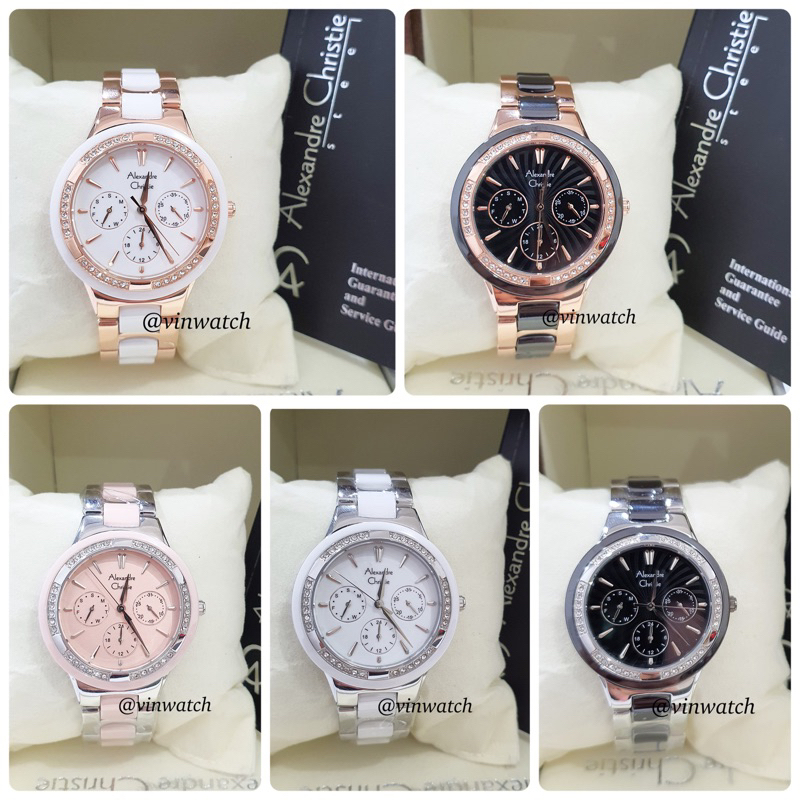 AC2299 JAM TANGAN WANITA KERAMIK Alexandre Christie 2299