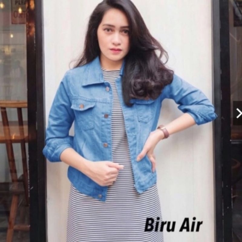 XL - XXL jaket jeans oversize wanita jaket lepis cewek denim jumbo