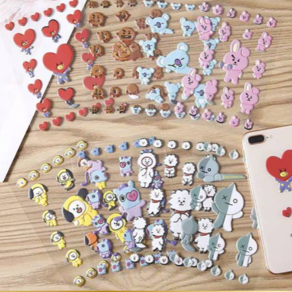 Sticker Karakter Cartoon Korean 3D Emoticon Lucu Lengkap Murah