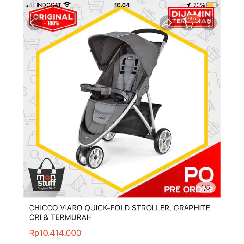 stroller chicco Viaro - original - lengkap dengan dus dan leaflet book