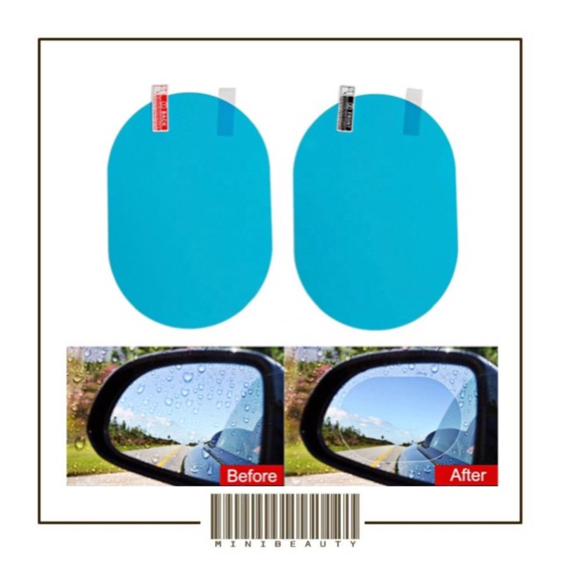 anti fog besar kaca film spion anti embun hujan pelindung spion mobil waterproof bentuk oval isi 2pcs