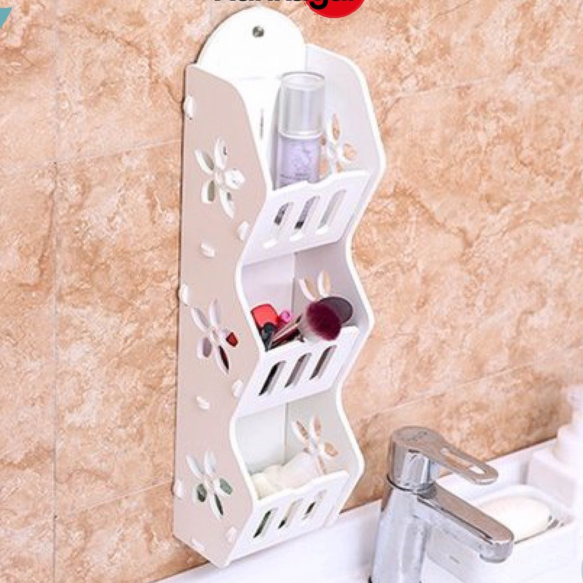 RAK Gantung 3  Dinding  Susun Rak Toilet Rak Kosmetik Hp dan Remote TV Tipe Vintage