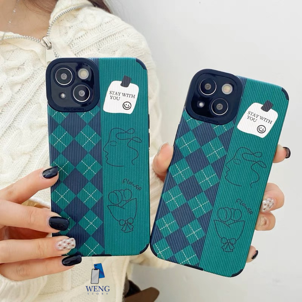 WENG Eyes Retro Green Case For Viv Y91 Y95 Y91C Y30 Y50 Y12 Y15 Y17 Y20 Y20S Y33S Y21S Y15S T1 5G