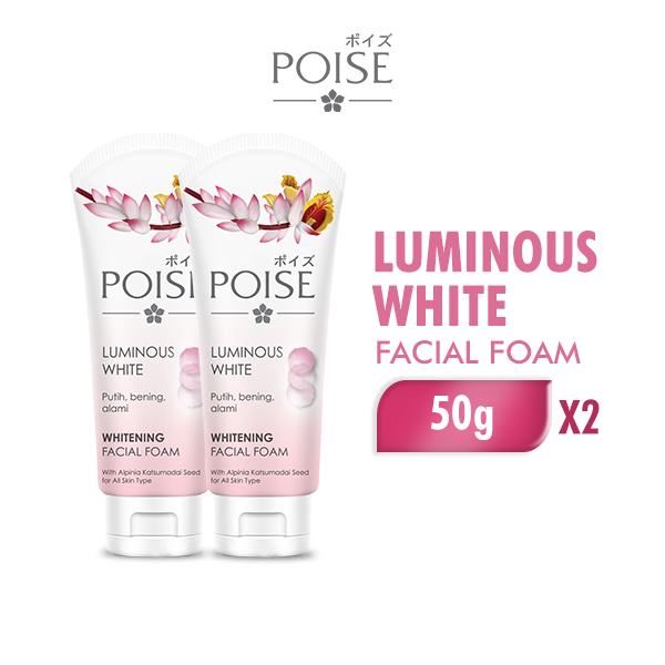 Poise Facial Foam Luminous White Tube 50g x2