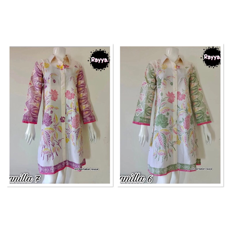 Tunik Batik Modern Jumbo Busui Kancing Depan Lengan Panjang Bahan Katun Halus Solo