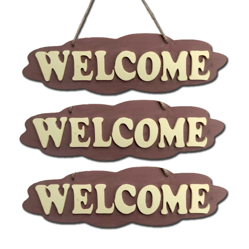 Gantungan Tulisan Welcome ukir / tulisan timbul welcome dari kayu