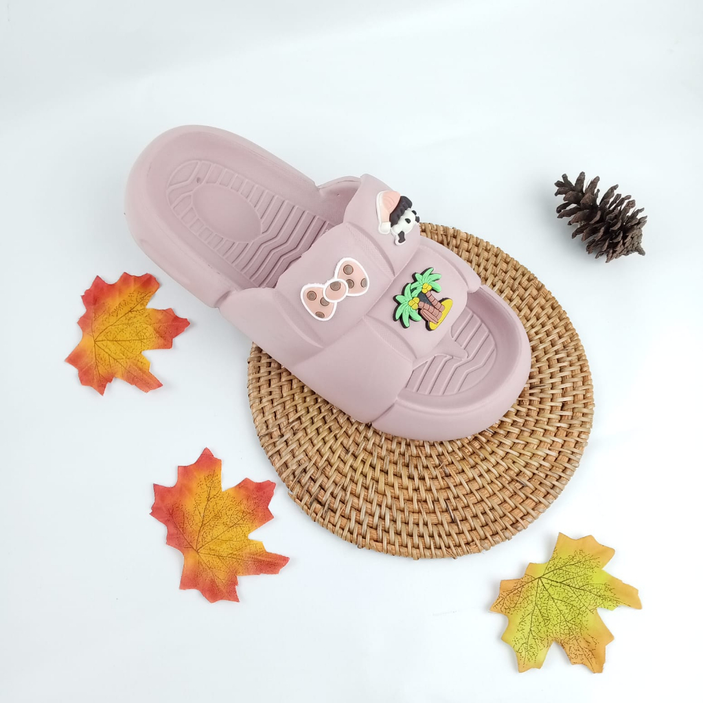 801 SANDAL SLOP WANITA  EVA RUBBER JELLY ANTI SLIP TERBARU