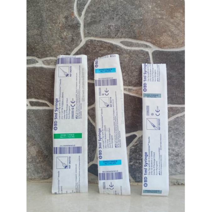 1ml, 3ml & 5ml BD Syringe BD Spuit 1cc, 3 cc & 5 cc Spuit BD 1cc, 3cc & 5cc BD Syringe 1ml, 3ml & 5m