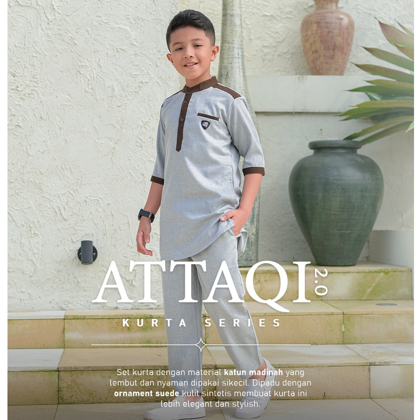 Setelan Baju Koko Kurta Anak Laki-laki Usia 3 - 12 Tahun Bahan Katun Madinah Premium Terbaru Attaqi 2.0 by Ammar Kids