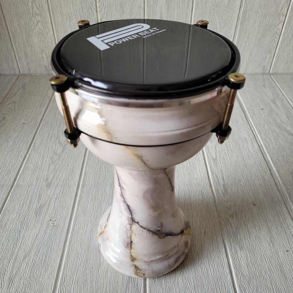 Calti Darbuka Dumbuk Pinggang Warna Marmer Putih Ukuran Anak 6 inch Kualitas Terbaik Termurah Bangga Produk Lokal