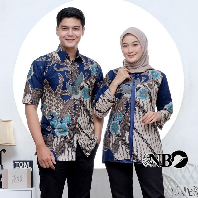 Batik Couple Modern Atasan Blouse Batik Kerja Wanita Kantor Couple Batik Seragam