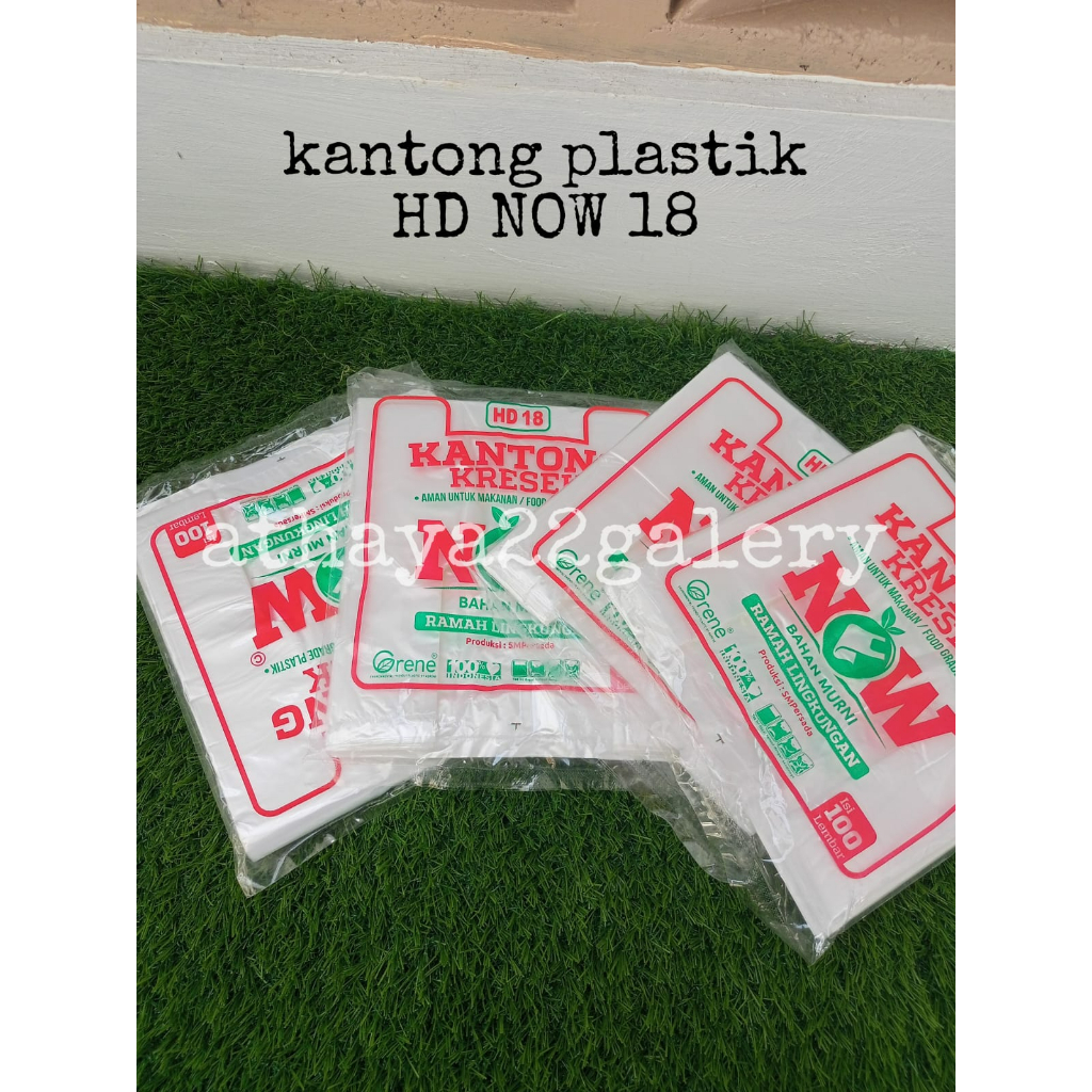 kantong plastik ramah lingkungan bening buram/kantong plastik HD NOW 18 isi 100 pcs ramah lingkungan