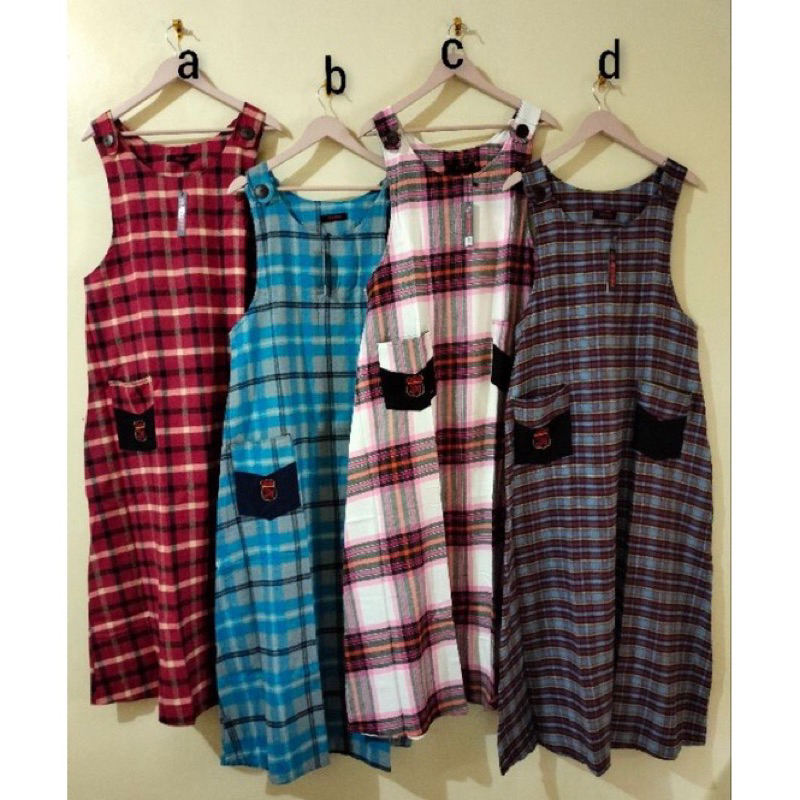 Overall kotak flanel jevanni terlaris