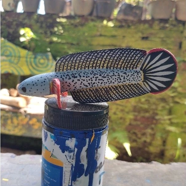 Patung Dari Kayu ikan Chana Barca 15cm