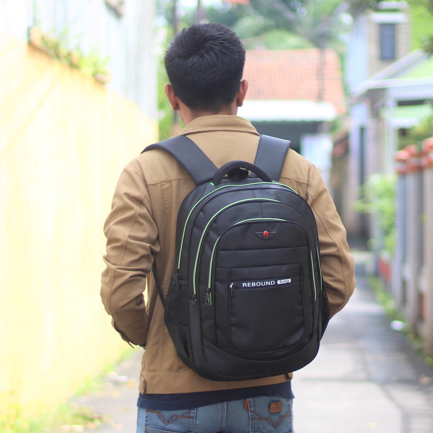 Ransel Rebound Bag Sport Hitam Tas Gendong Laki-Laki Pria Dewasa SMP SMA Simple Keren Berkualitas