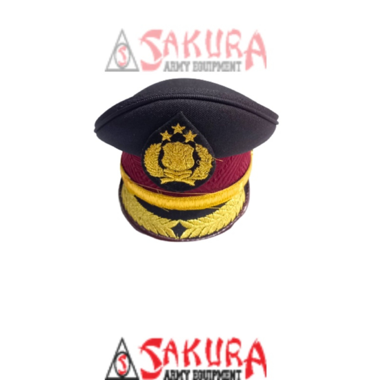 Miniatur Pet Polisi Pamen Miniatur Mobil Topi Pet Polri Coklat