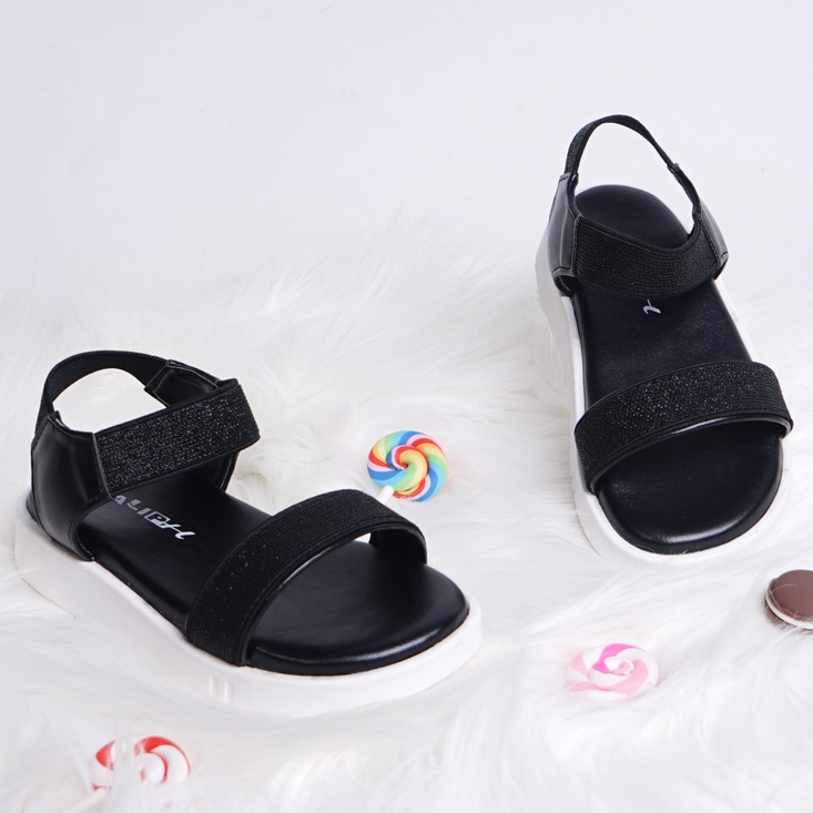 LAPEPA YUK - KAREN ALIPH Sandal Tali Anak Perempuan Usia 2 sampai 10 Tahun Sendal Anak cewek Wedges Tali Cewek Empuk Warna All Color Black Hitam cewe Slop Usia Umur 3 4 5 6 7 8 9 thn Tahun Premium Ori Original Mall Official Store
