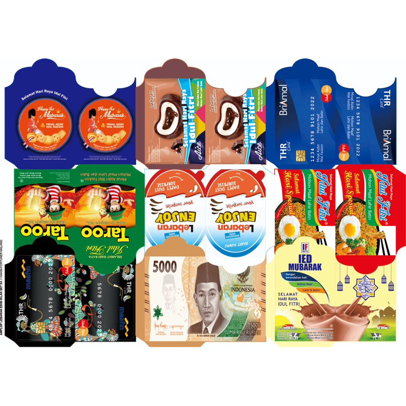 

Amplop lebaran snack kekinian ukuran sedang, angpau lebaran jajan