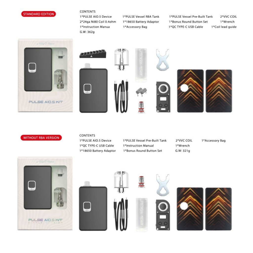 PULSE AIO.5 KIT MOD PLUS RBA VANDY VAPE AIO AUTHENTIC By Vandy Vape