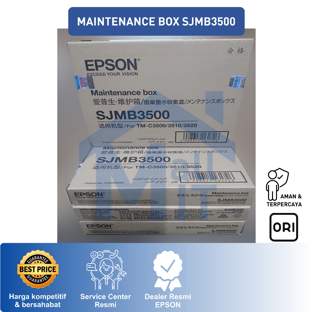 (Bisa Cod) MAINTENANCE BOX EPSON TM-C3500 TM-C3510 TM C3500 C3510 SJMB3500 ORI