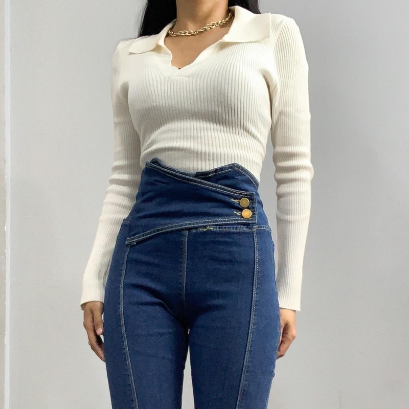 [LUXE.DLABEL] - Jeans 102 | Celana panjang Highwaist wanita Jeans import premium Jeans wanita polos ripped jeans High waist jeans wanita bkk Skinny Jeans High waist Baggy jeans Wideleg Jeans Kulot jeans Boyfriend jeans Wanita Kargo Jeans bangkok