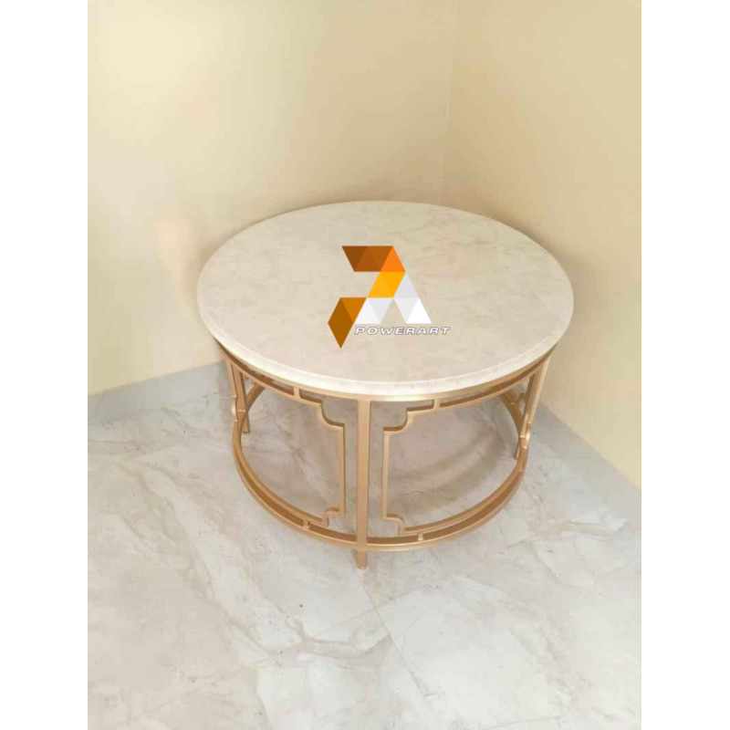 Meja Tamu Gold Marmer Bulat coffee Table Marble Meja Marmer Asli