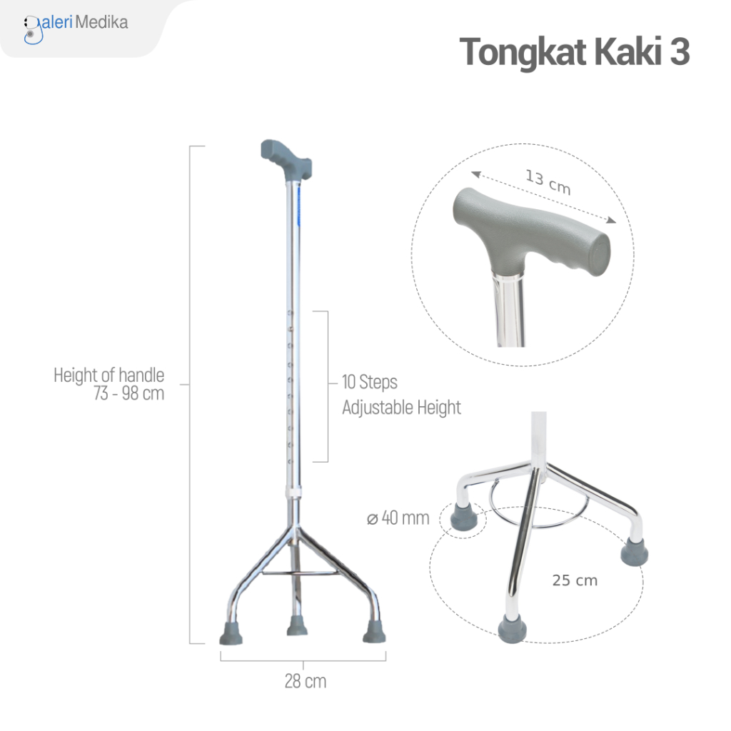 Tongkat Jalan Kaki 3 FS926 / FS-926 / FS 926 - Tongkat Jalan Tiga 3 kaki / Kruk / Crutch / Alat bantu jalan