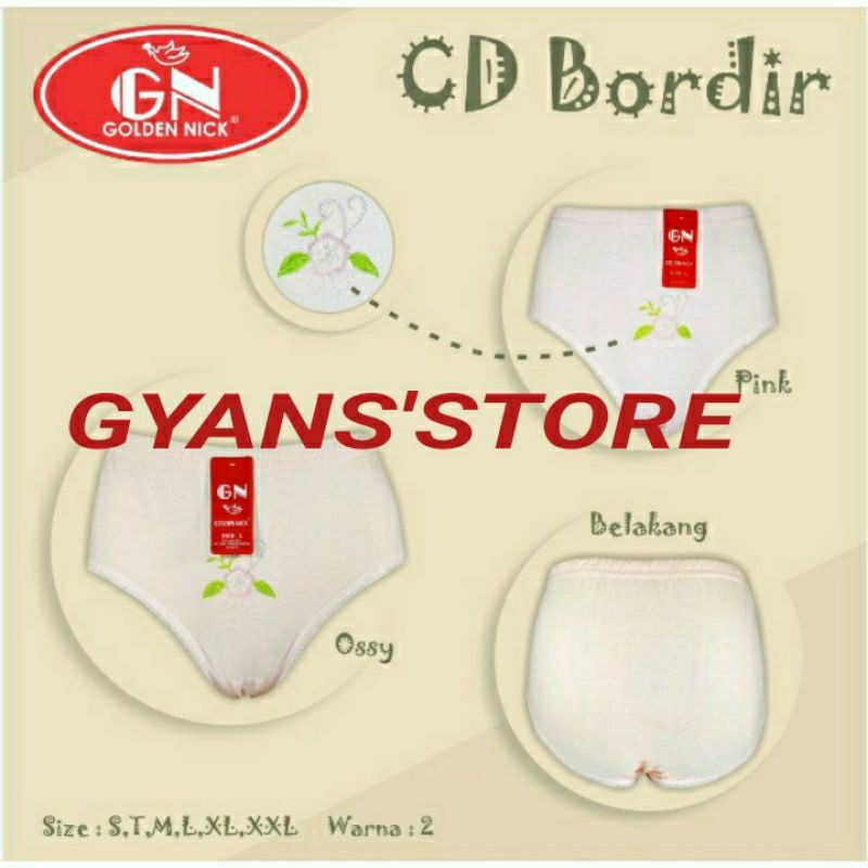 [ 6PCS ] Celana Dalam Golden Nick Bordir sablon// Sablon Golden Nick// Bordir Golden Nick