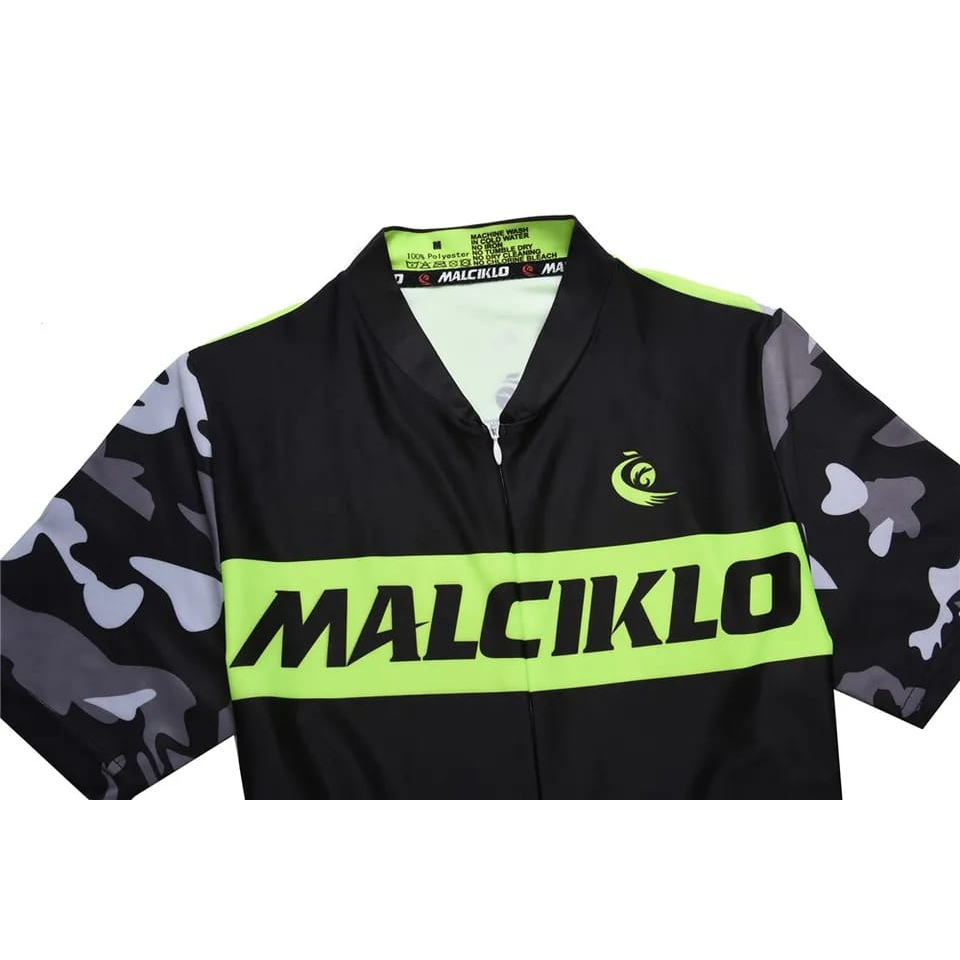 MALCIKLO TRISUIT CAMO BLACK LIME TRIATHLON RENANG SEPEDA LARI