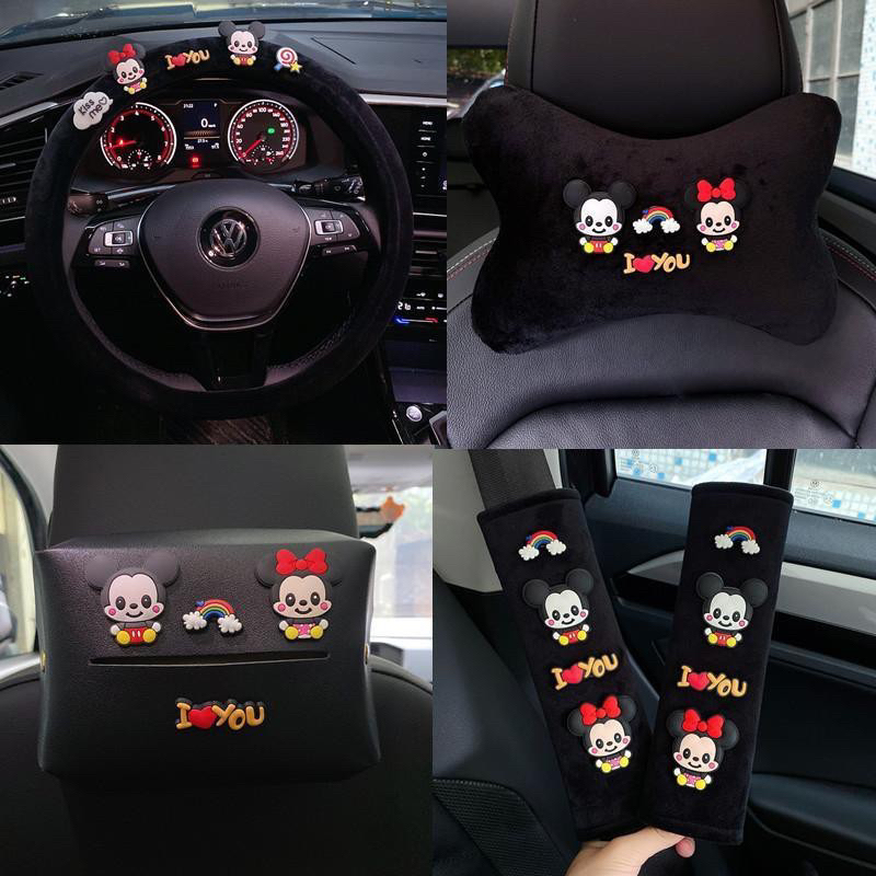 sarung setir mobil mickey minnie sarung seatbelt mobil