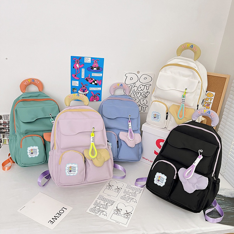 Tas Ransel Wanita Backpack Korea Import 46 + GANTUNGAN KUNCI