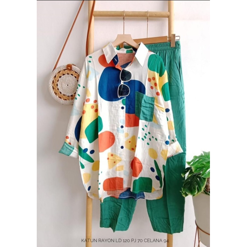 SETELAN WANITA RAYON SUPER MOTIF