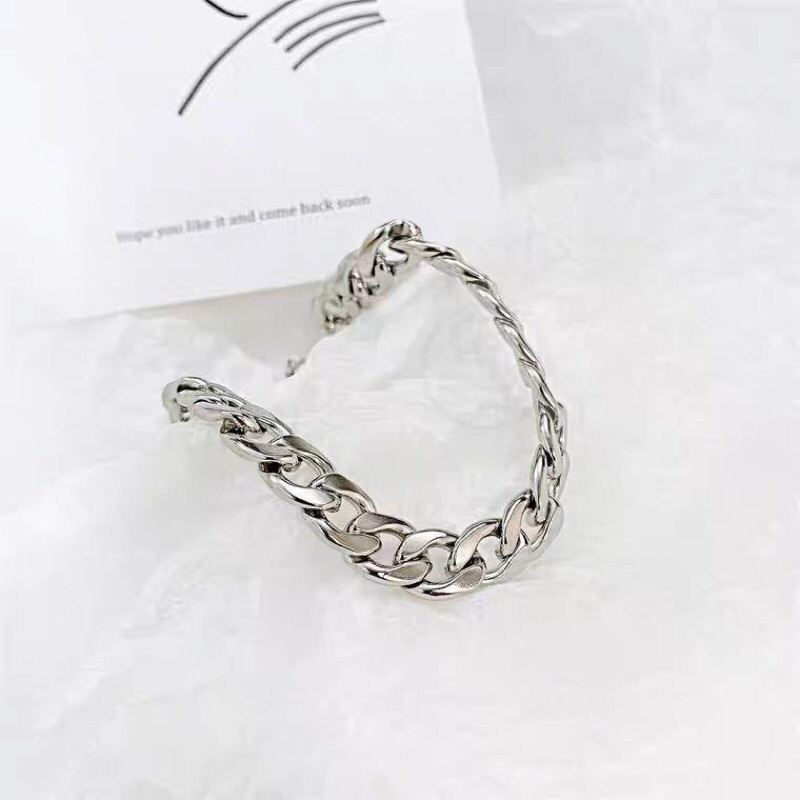 Gelang Titanium Sisik Naga Silver Korea Fashion Style Elegan