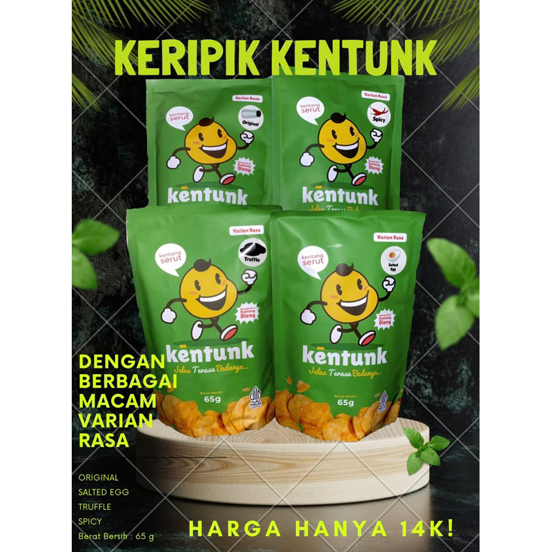 

KENTUNK Cemilan keripik Kentang Rasa Original 65 g