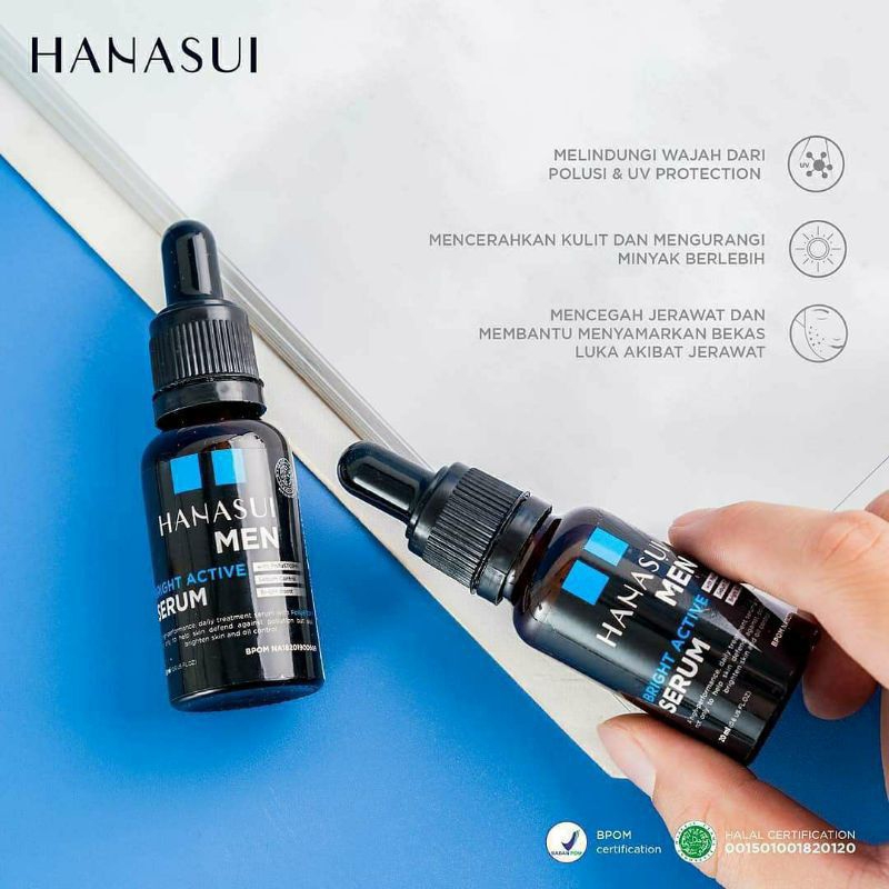 HANASUI MEN BRIGHT ACTIVE SERUM / SERUM HANASUI MEN / SERUM MEN HANASUI ORIGINAL & BPOM / HANASUI ME