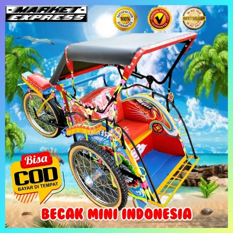 MAINAN BECAK mini GOWES beca otel ANAK TRADISIONAL INDONESIA