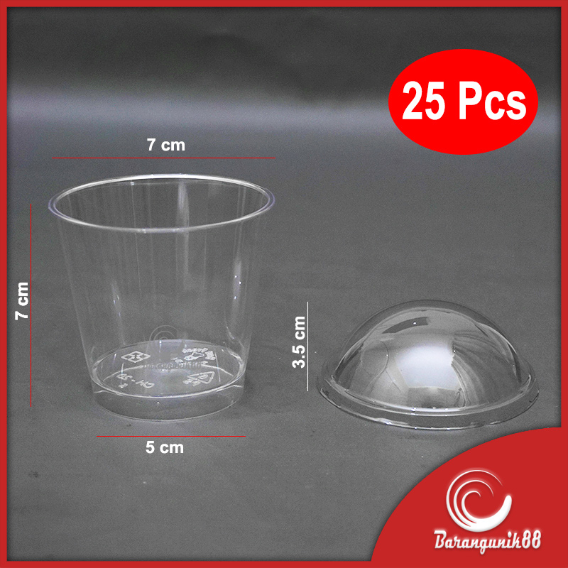 [25 Pcs] Jelly Cup Gelas Puding Agar-agar CH 20 + Lid 180 ml Food Grade