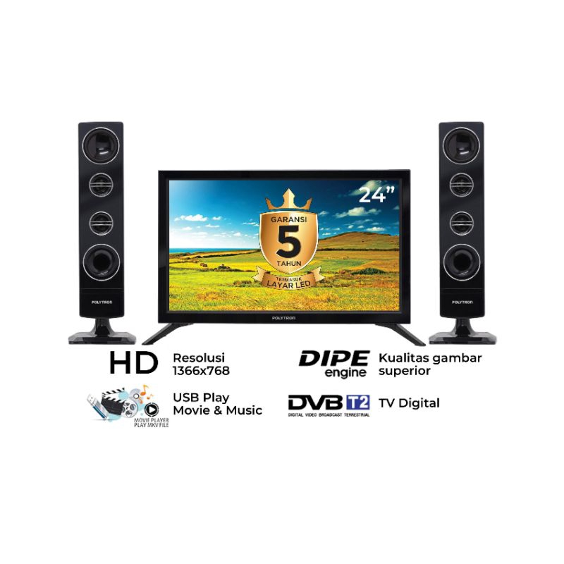 Polytron led tv PLD 24TV1855+SPK TN932