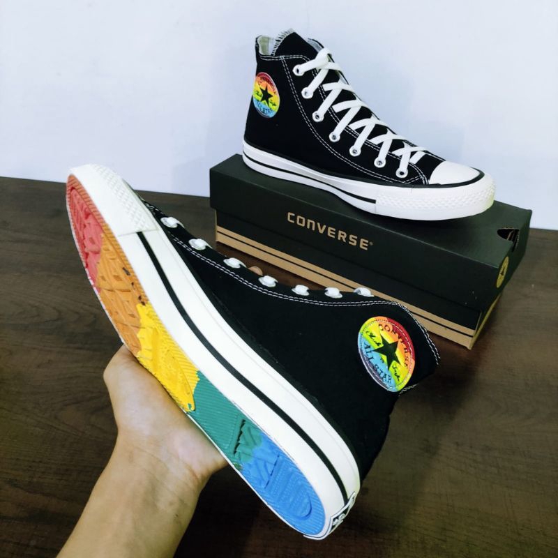 sepatu converse all star chuck taylor rainbow high converse all star classic tinggi rainbow