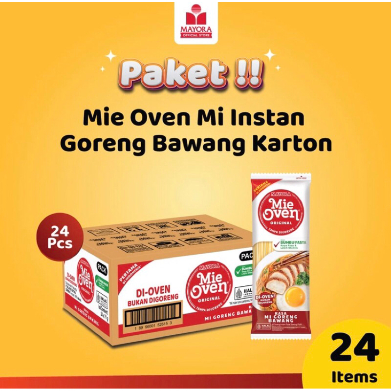 

Mie Oven rasa Mi Goreng Bawang 1 karton 24 pcs
