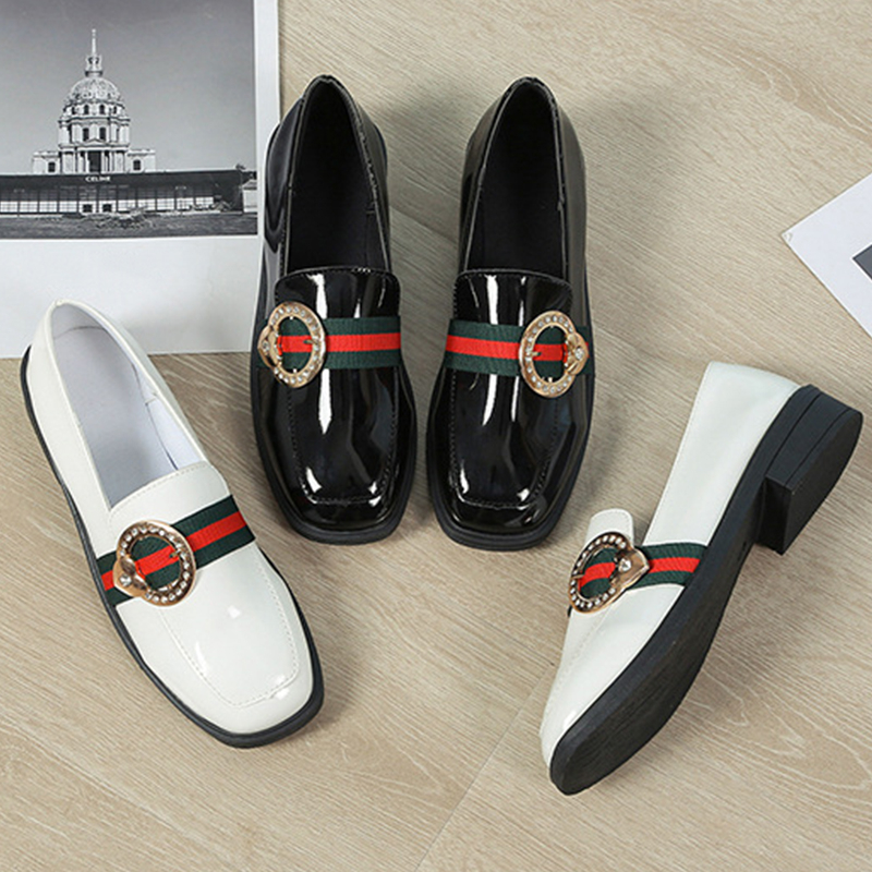 Sepatu Kerja Perempuan Flat Import Sepatu Pantofel Wanita Formal Mengkilap Leather Flat Shoes SK-040