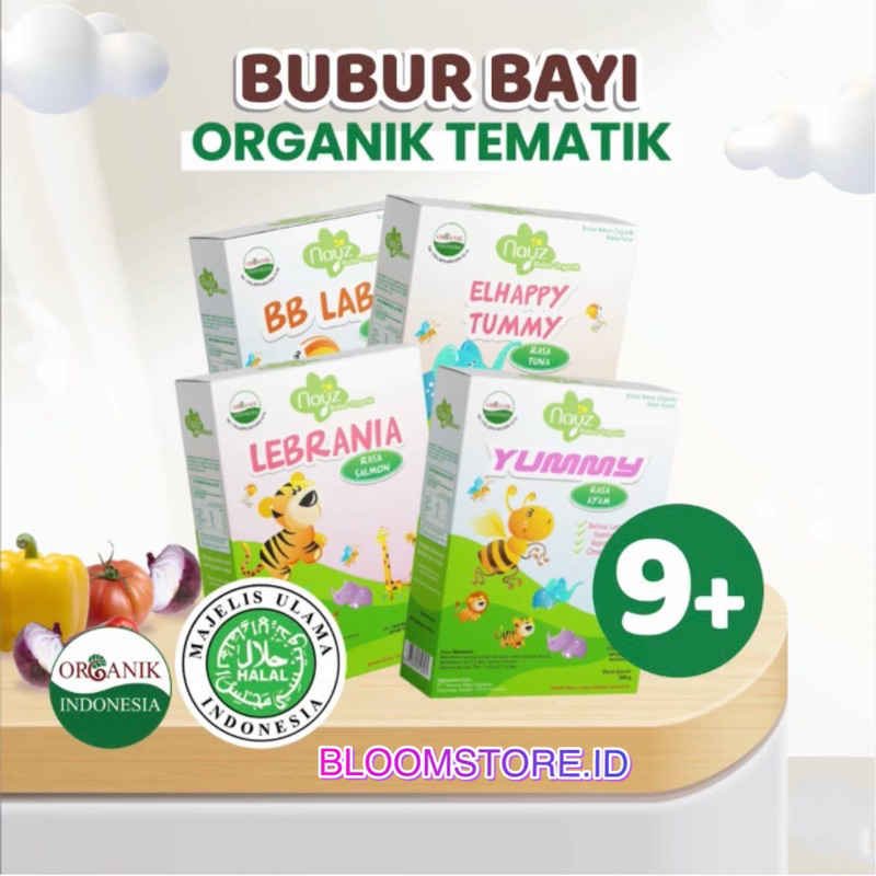 NAYZ Bubur Bayi Organik Baby Booster Organic Mpasi Penambah Nafsu Napsu Makan Berat Badan Anti GTM Tim Beras Tematik BB Laboost Lebrania Yummy Elhappy Tummy 275 50 g gr gram 275g 275gr 275gram 50g 50gr 50gram Nays 9 Bulan Homemade Halal 9+ Siap Masak