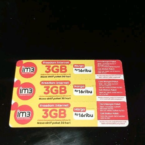Voucher Indosat Freedom 3GB 30 HARI