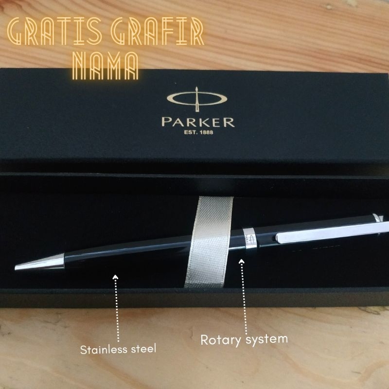 

pulpen ballpoint stainless mewah parker exclusive gratis grafir nama