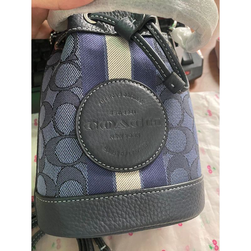 coach dempsey mini bucket navy tas auth